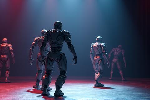 The 'Mirai' Robotics Theatre stage at the NipponFutureTech Pavilion during a demonstration