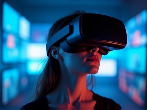 Visitor experiencing an immersive virtual reality digital world at NipponFutureTech's exhibit